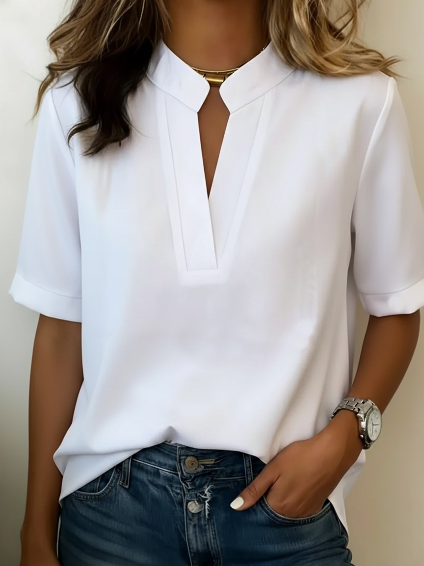 Sofie™ | Elegant bluse med V-hals