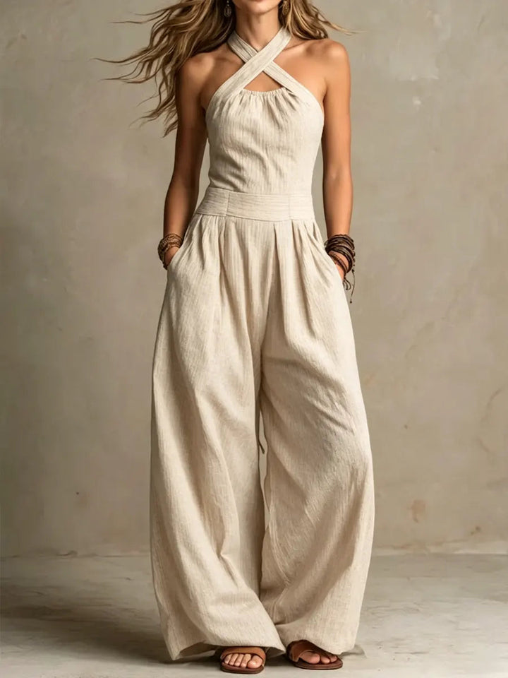 Signe™ | Elegant Hør- & Bomuldsjumpsuit
